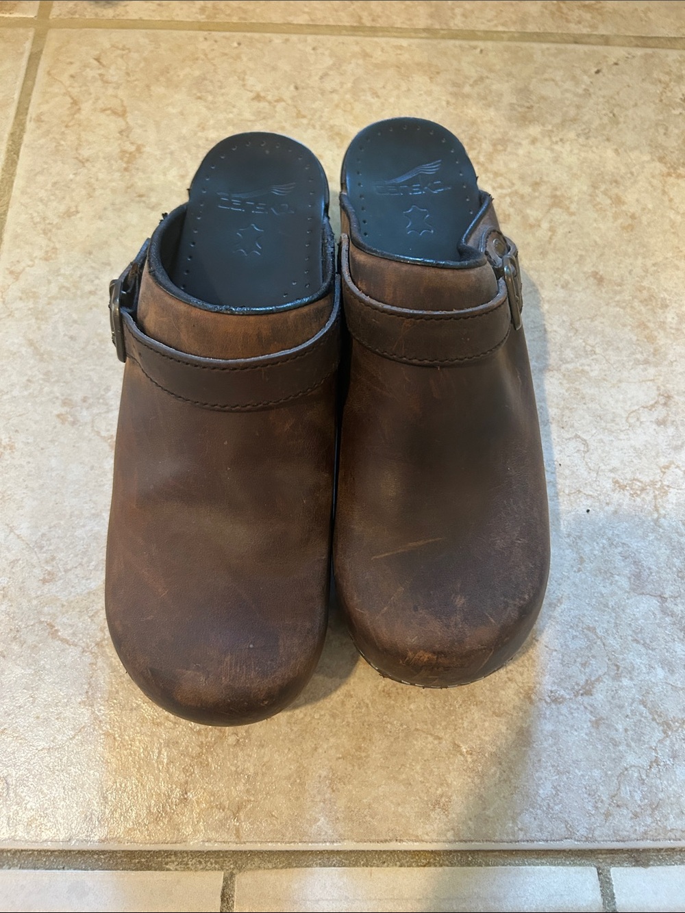 Dansko Brown Leather Clog with Buckle